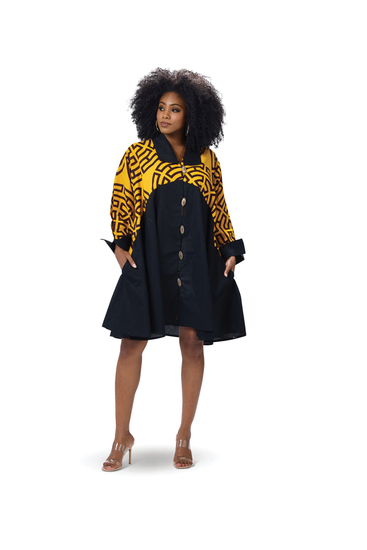 Labrynth Button-Front Midi Dress – Studio EY