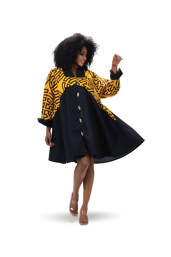 Labrynth Button-Front Midi Dress – Studio EY