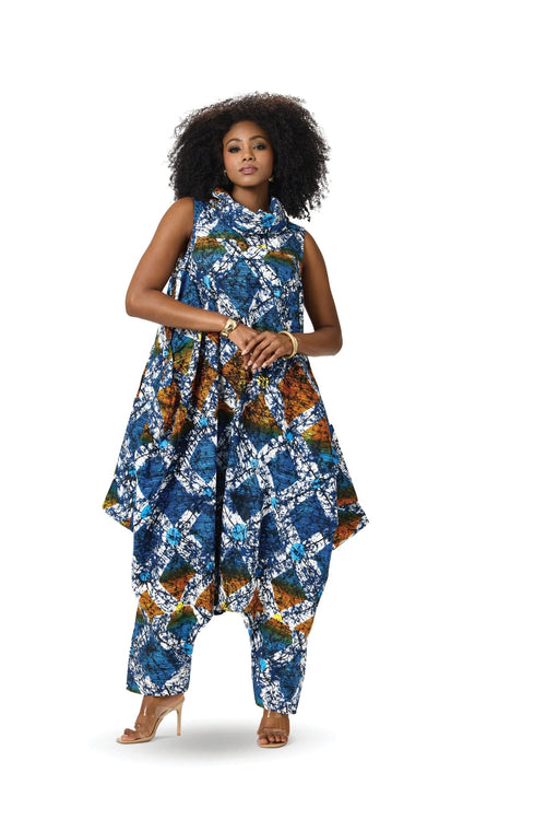 Ankara Print Convertible Jumpsuit Dress â€“ Studio EY - Especially Yours