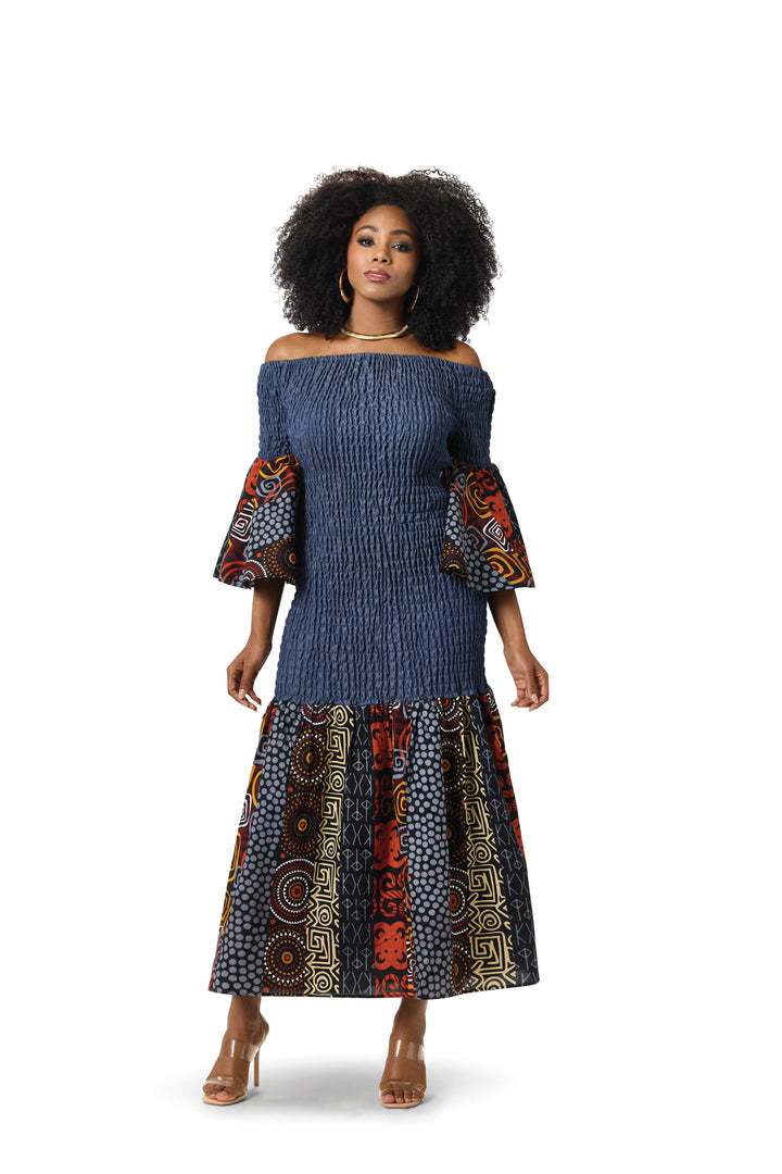 Denim Smocked Maxi Dress – Studio EY