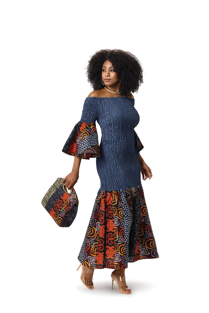 Denim Smocked Maxi Dress – Studio EY