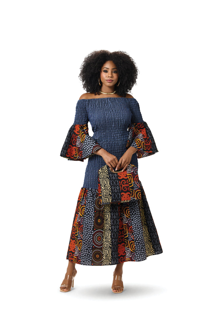 Denim Smocked Maxi Dress – Studio EY