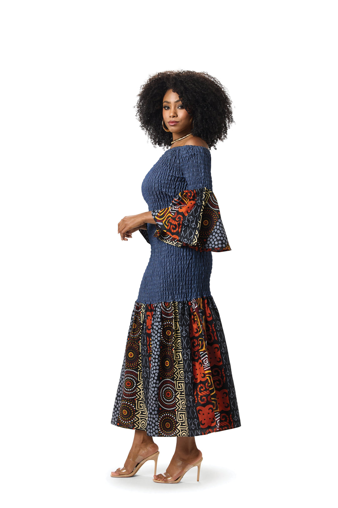 Denim Smocked Maxi Dress – Studio EY