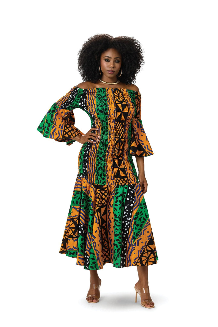 Tribal Stripes Smocked Maxi Dress – Studio EY - Especially Yours