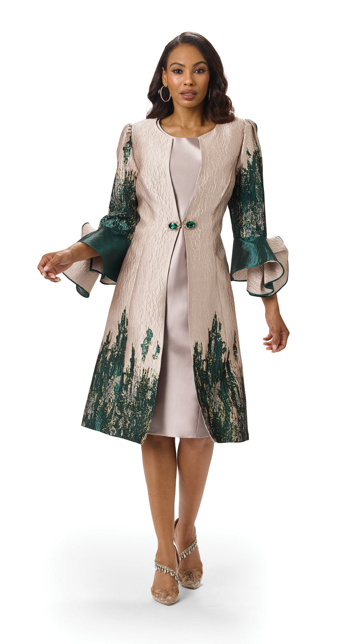 Border Print Brocade Jacket Dress by EY Boutique