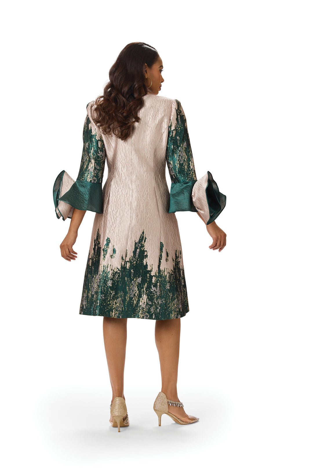 Border Print Brocade Jacket Dress by EY Boutique