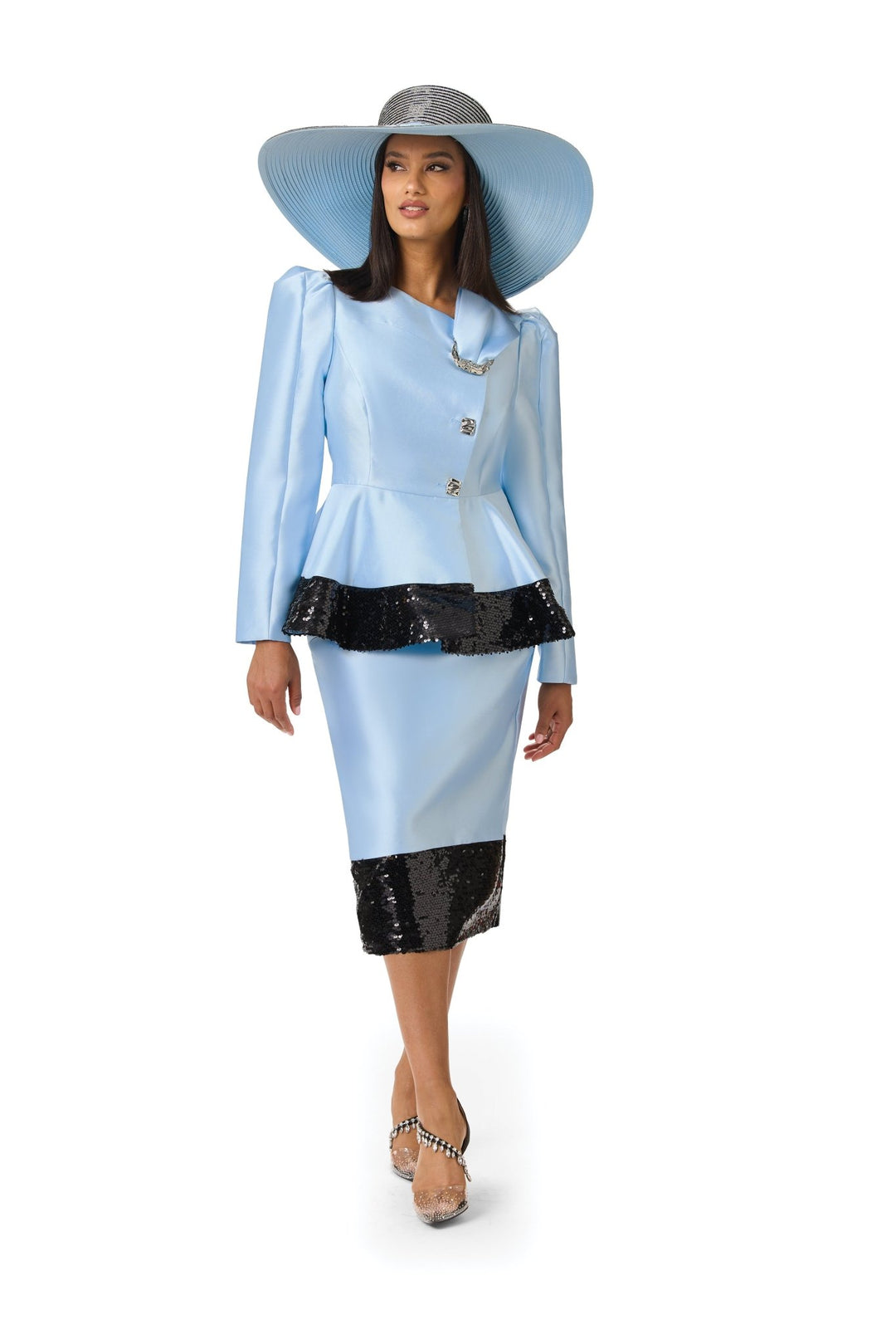 Sequin Border Peplum Suit by Lisa Rene Black Label - Especially Yours