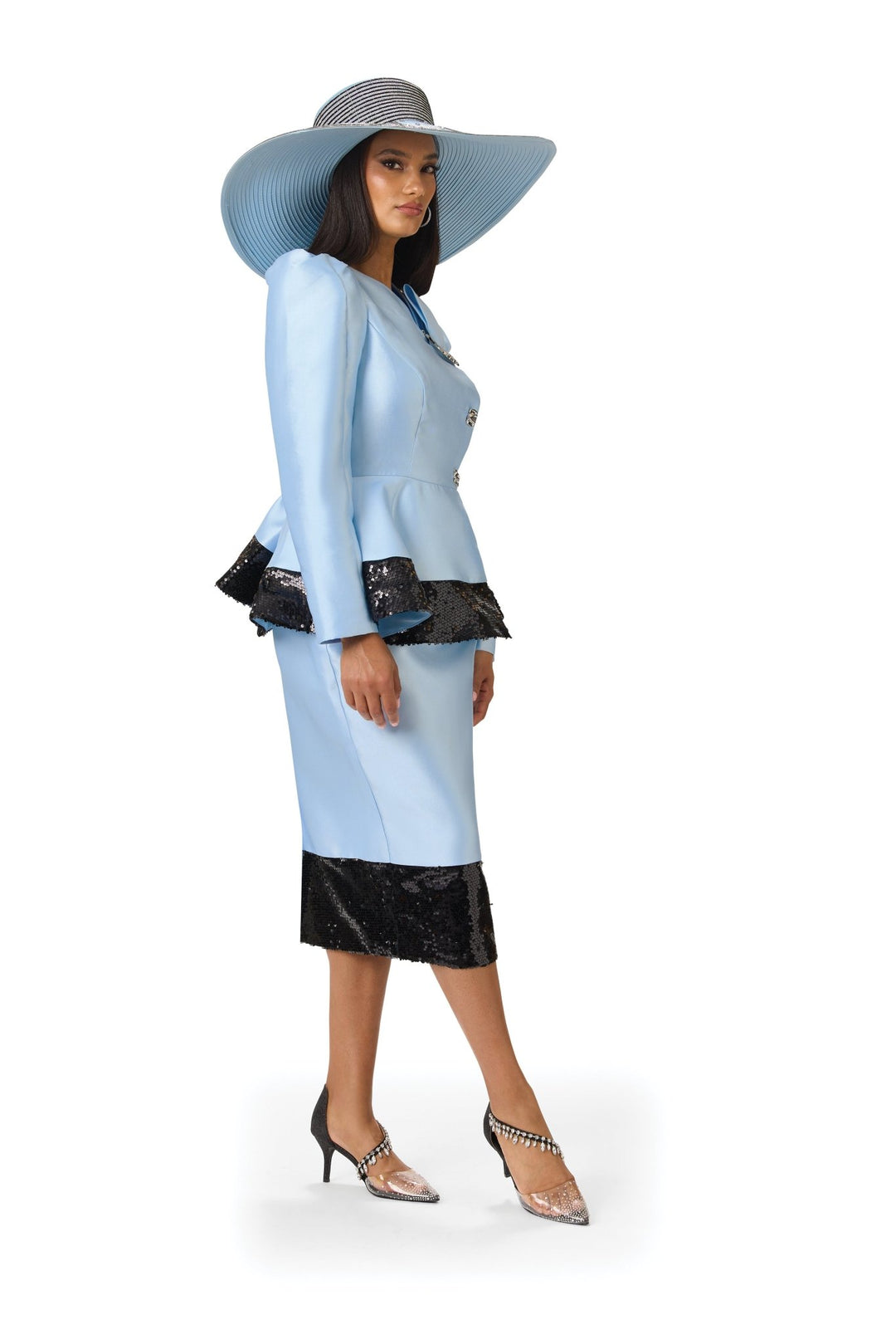 Sequin Border Peplum Suit by Lisa Rene Black Label - Especially Yours