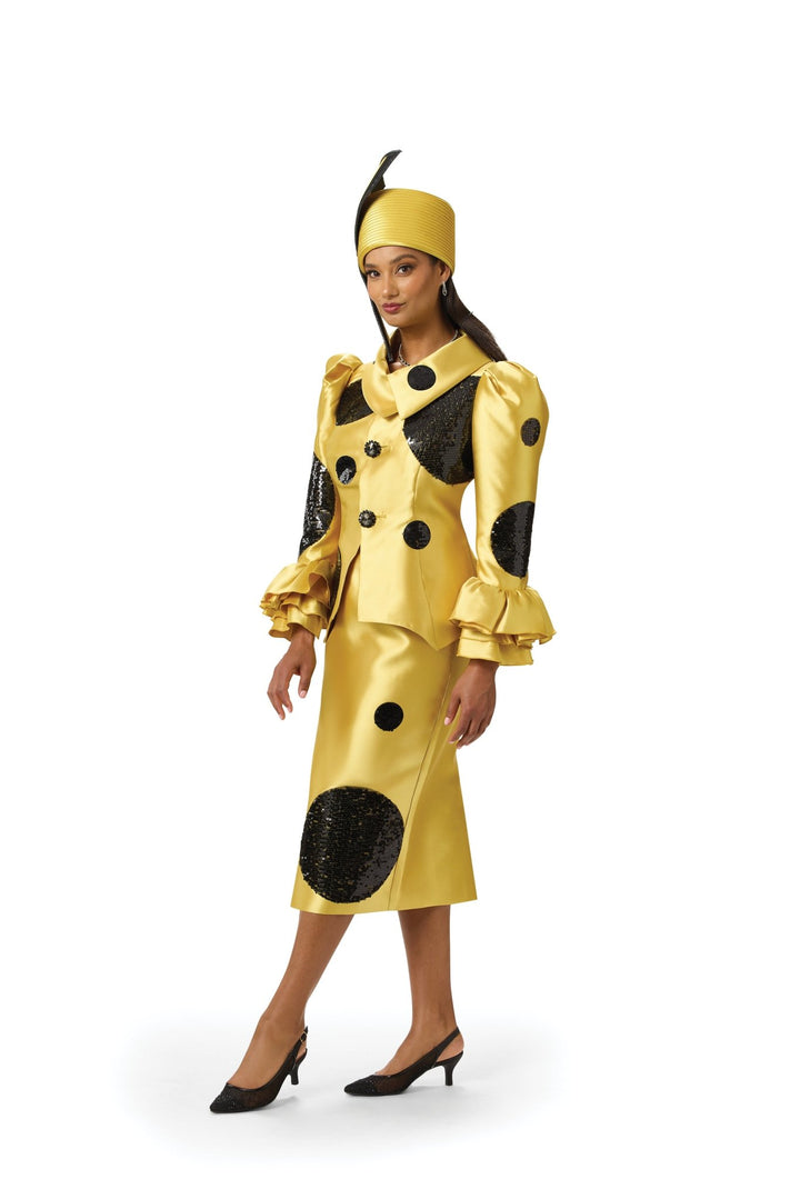 Sequin Circles Ruffled Suit by Lisa Rene Black Label - Especially Yours
