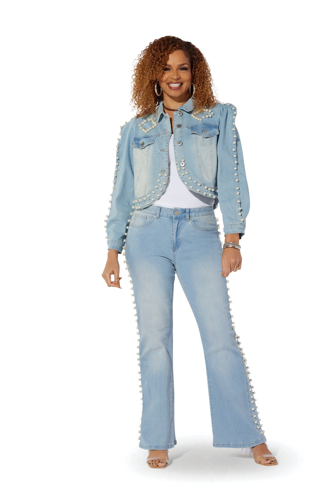 Pearl Detail Denim Jacket by Especially Yours - Especially Yours