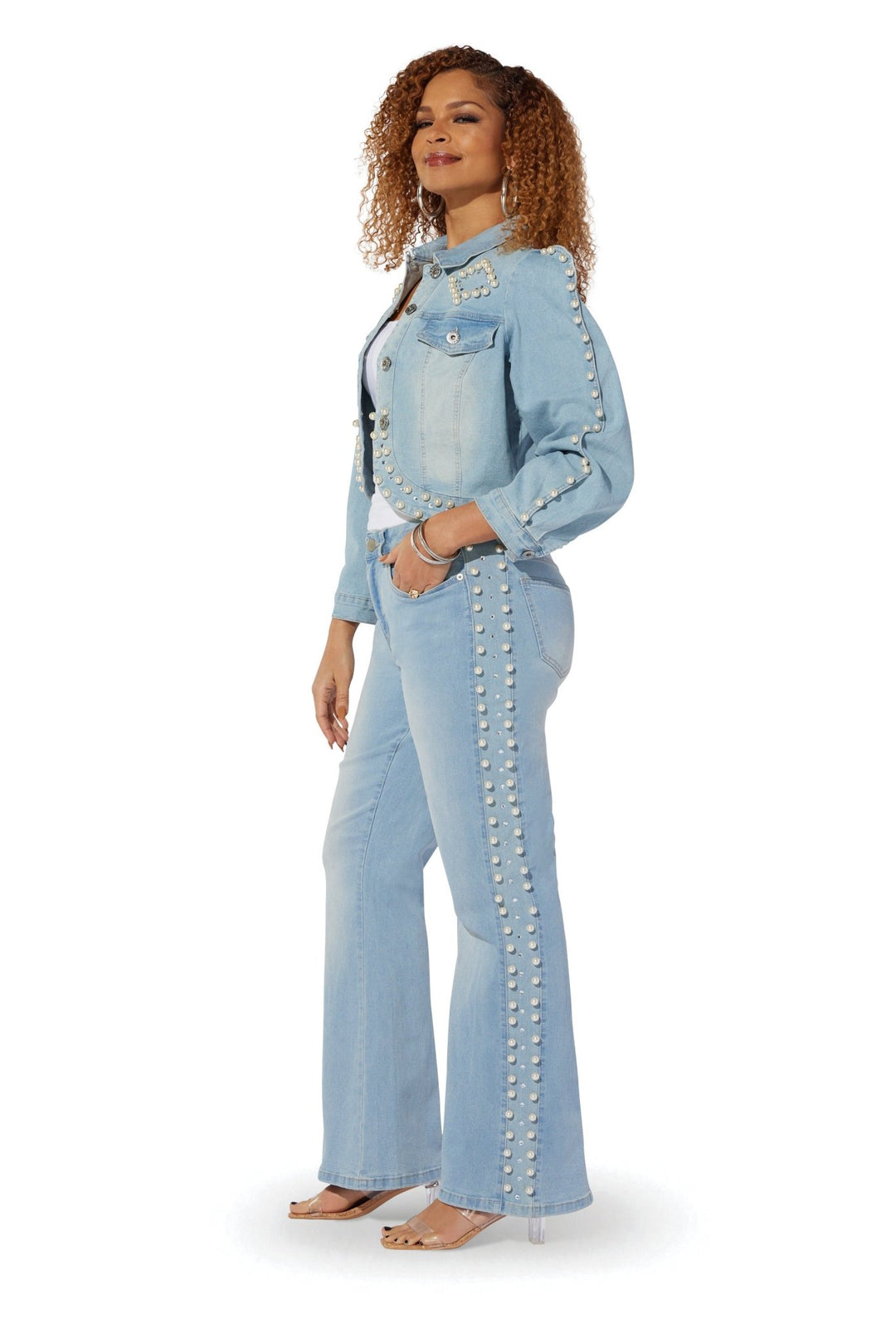 Pearl Detail Denim Jacket by Especially Yours - Especially Yours