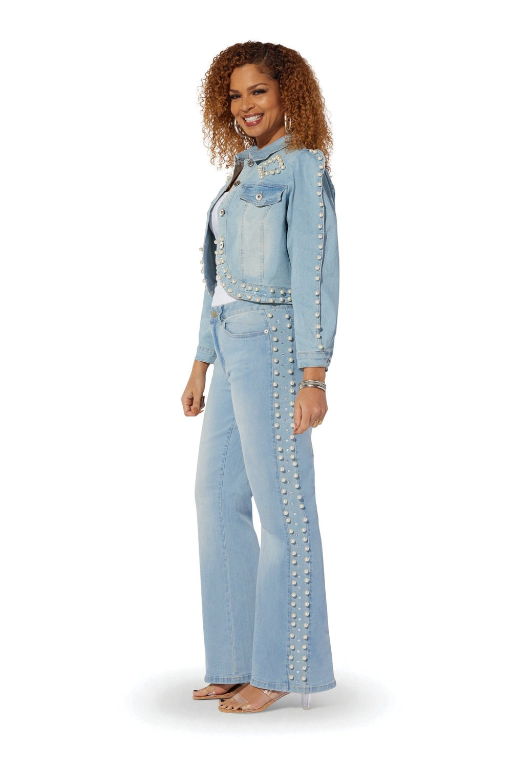 Pearl Detail Denim Jacket by Especially Yours - Especially Yours