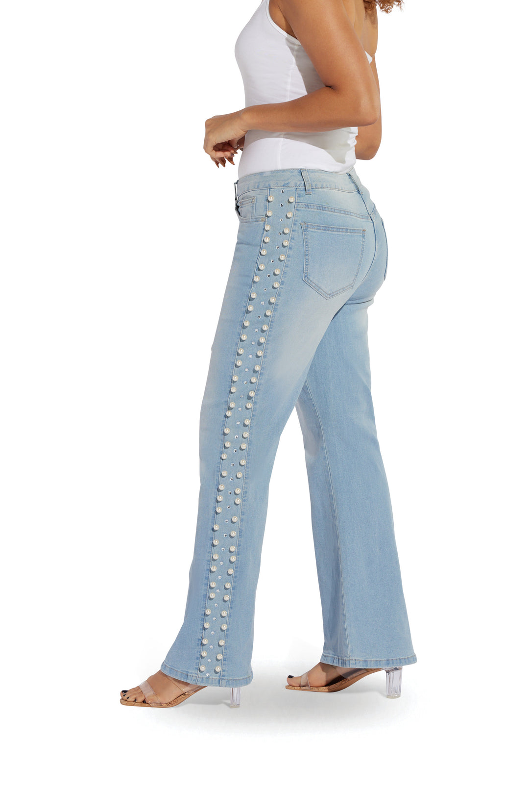 Pearl Detail Denim Jean by Especially Yours