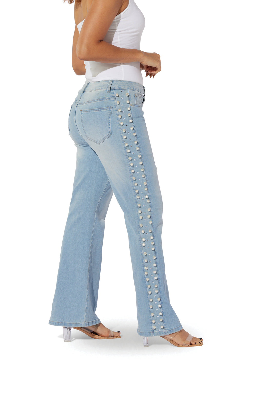 Pearl Detail Denim Jean by Especially Yours