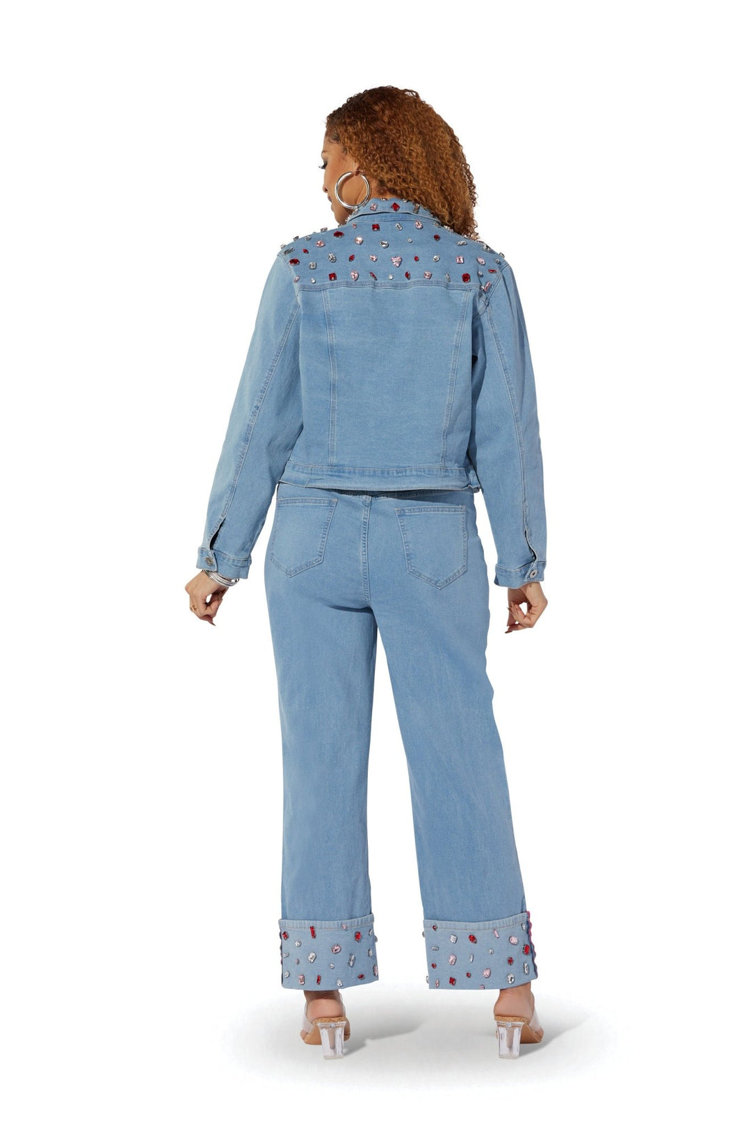Jewel Detail Crop Denim Jacket by Studio EY - Especially Yours