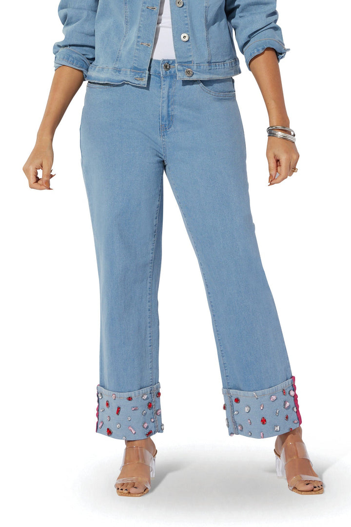 Jewel Detail Cuffed Jean by Studio EY - Especially Yours
