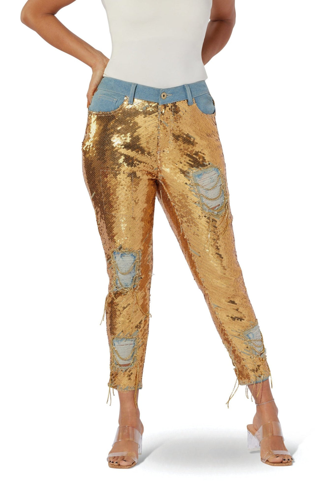 Sequin Ripped Jean by Studio EY - Especially Yours