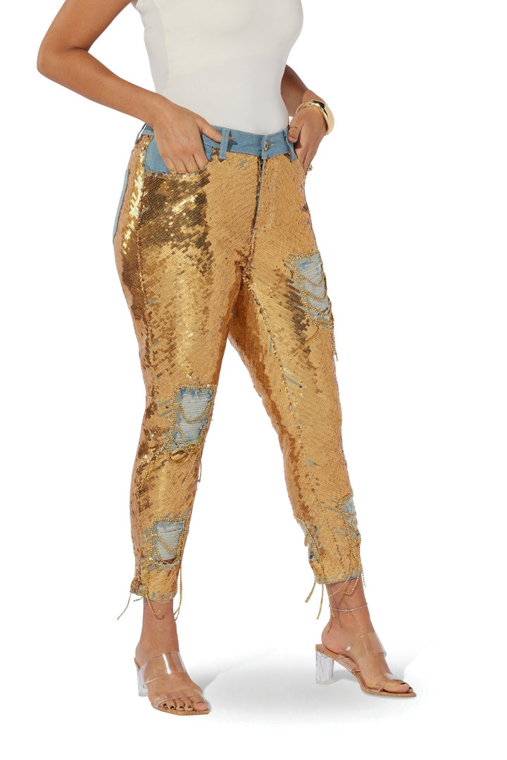 Sequin Ripped Jean by Studio EY - Especially Yours