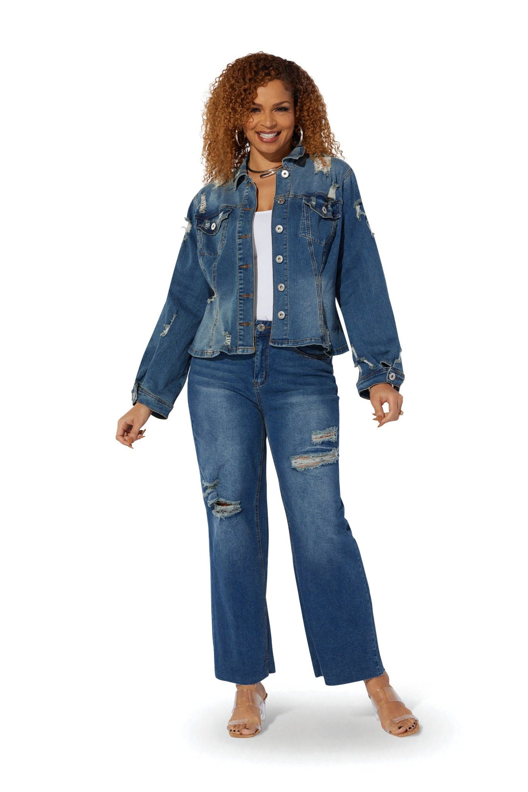 Dark Denim Distressed Jacket by Especially Yours - Especially Yours
