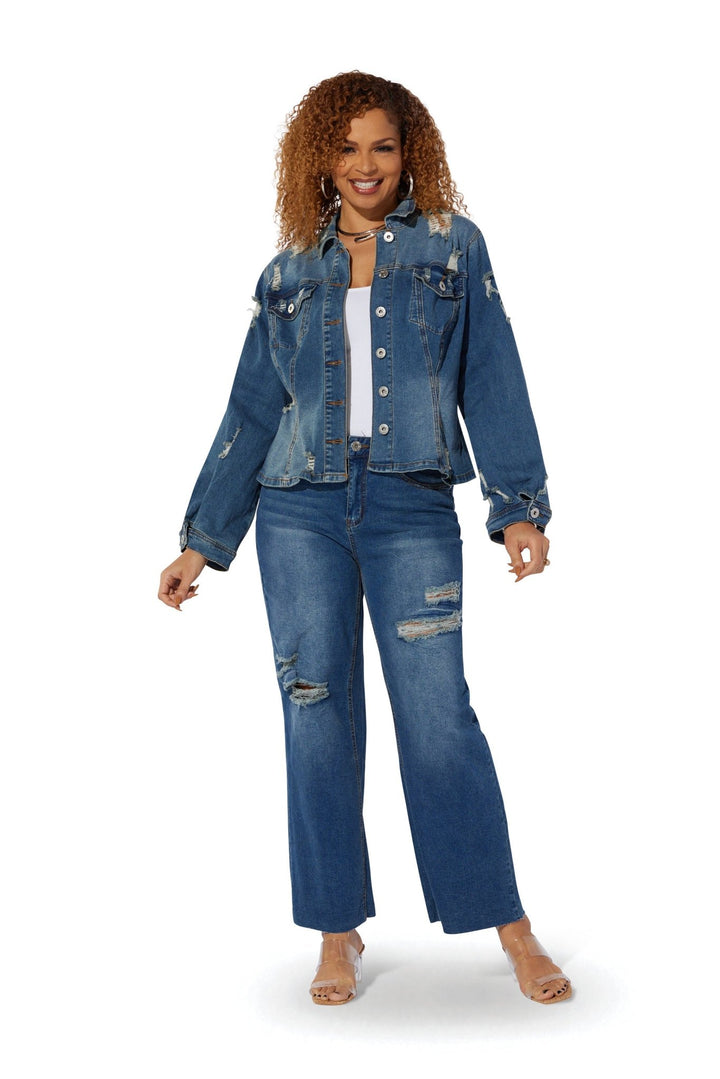 Dark Denim Distressed Jacket by Especially Yours - Especially Yours