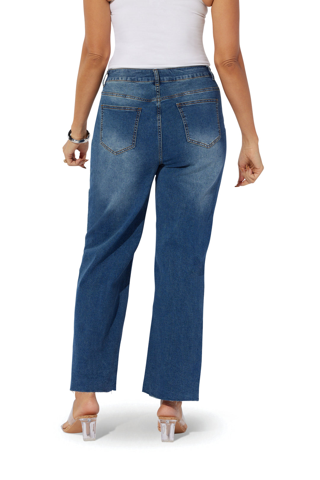 Dark Denim Distressed Jean by Especially Yours