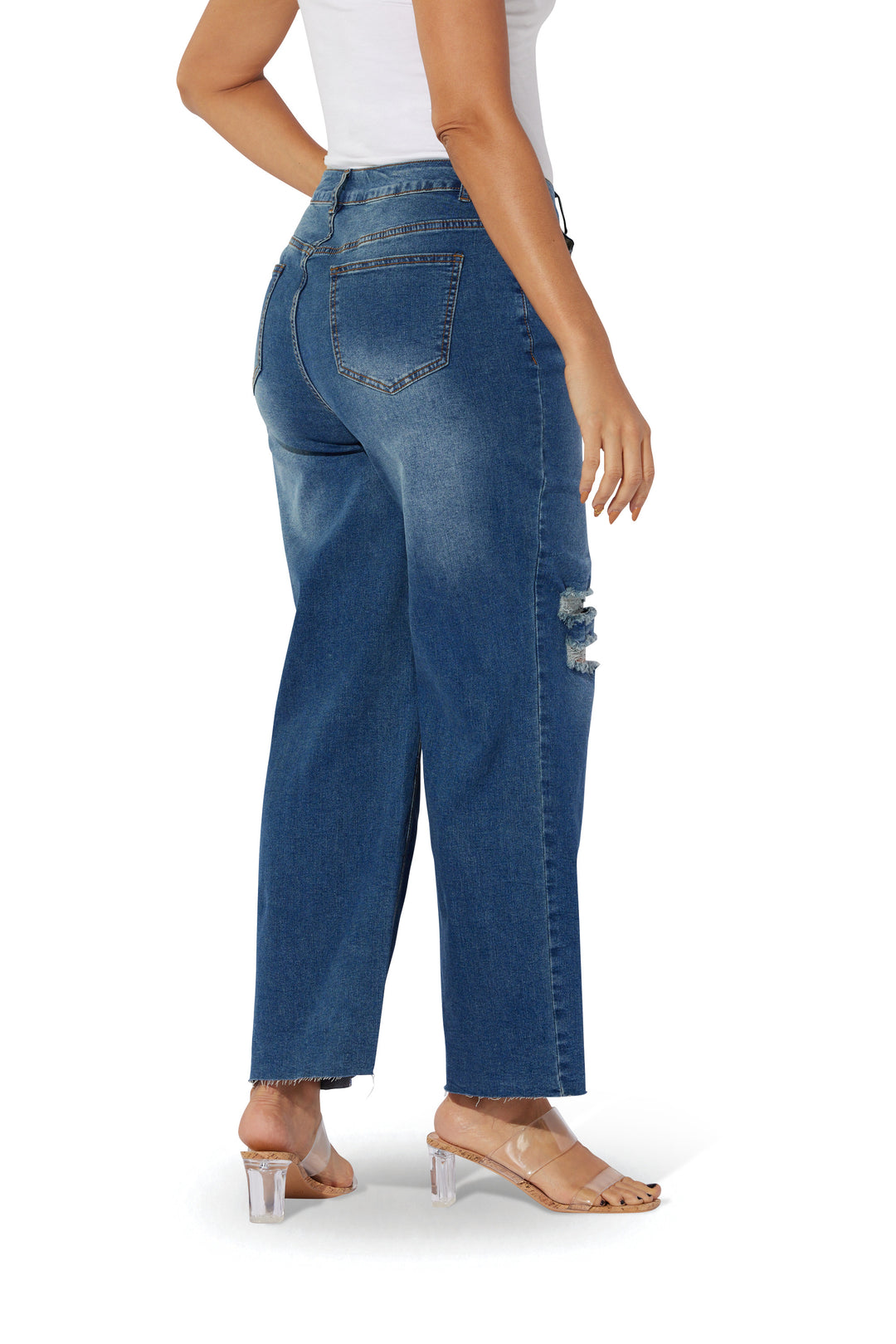 Dark Denim Distressed Jean by Especially Yours