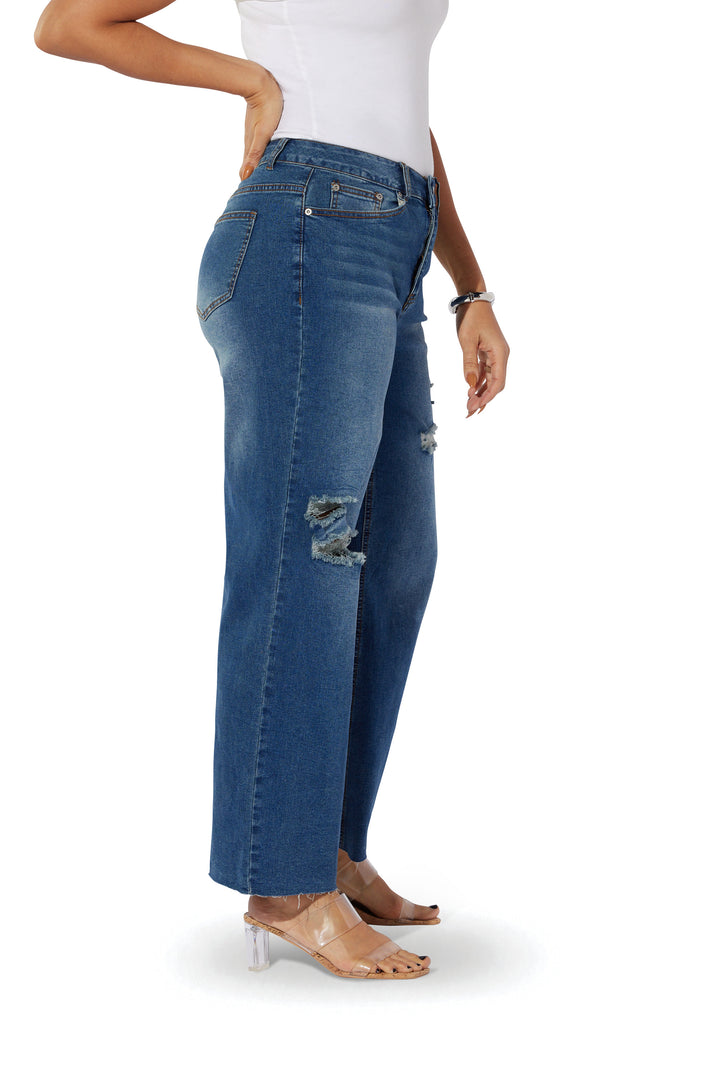 Dark Denim Distressed Jean by Especially Yours