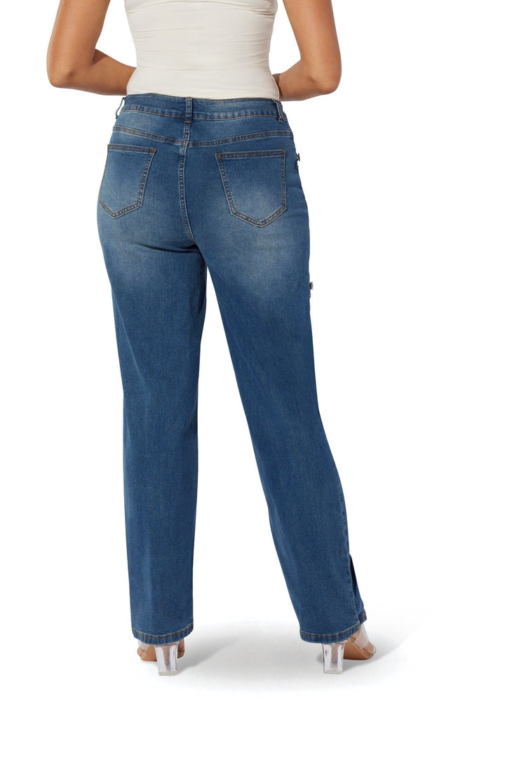 Grommet & Studded Distressed Jean by Studio EY - Especially Yours