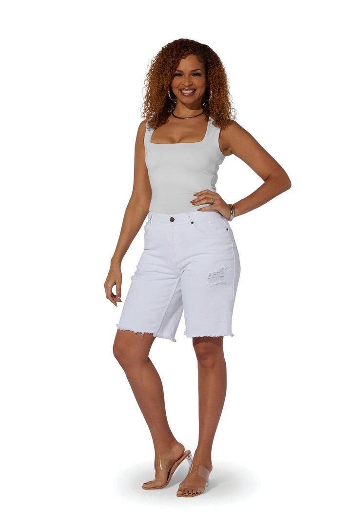 Distressed Denim Frayed Short by Especially Yours - Especially Yours