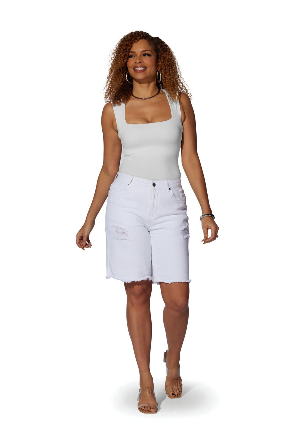 Distressed Denim Frayed Short by Especially Yours - Especially Yours