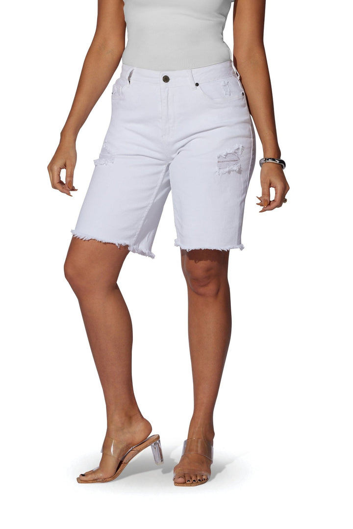 Distressed Denim Frayed Short by Especially Yours - Especially Yours