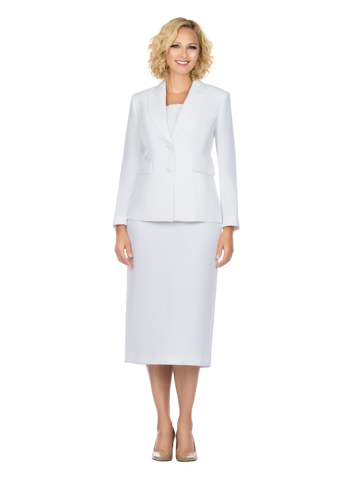2pc Notch Collar 2-button Skirt Suit-Plus size