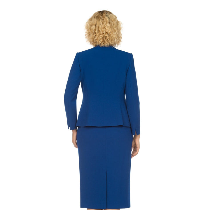 3pc Round Neck Clean Lines Detailed Skirt Suit