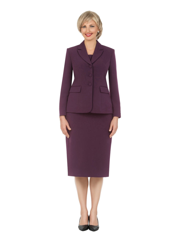 2pc Notch Layered Collar 3-Button Skt Suit-Plus - Especially Yours