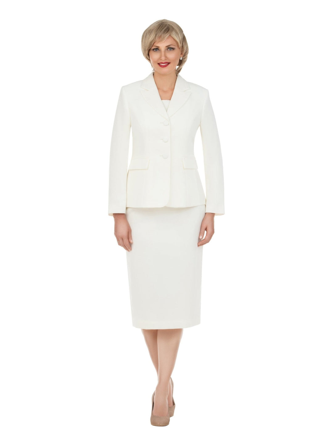 2pc Notch Layered Collar 3-Button Skt Suit-Plus - Especially Yours