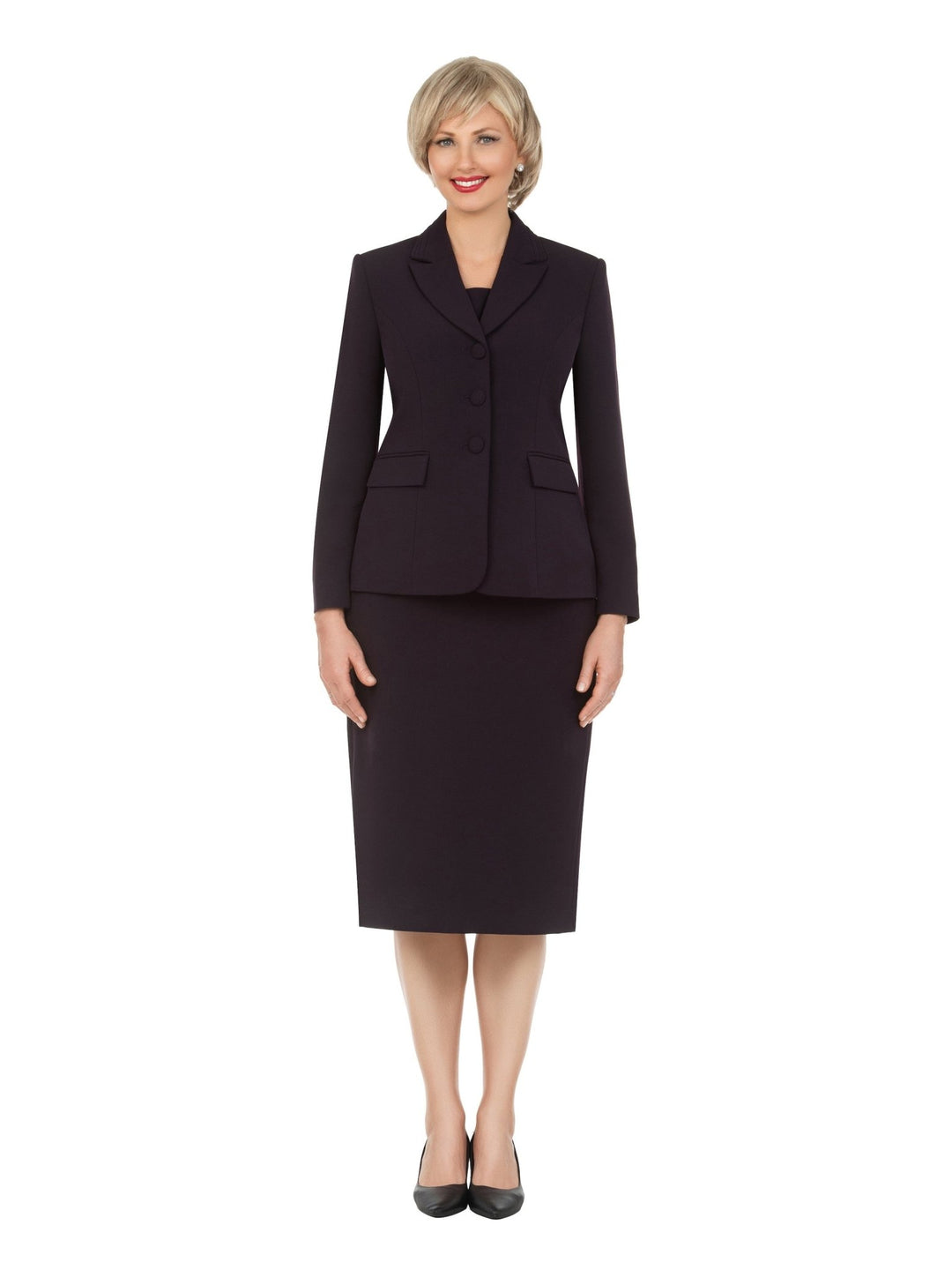 2pc Notch Layered Collar 3-Button Skt Suit-Plus - Especially Yours