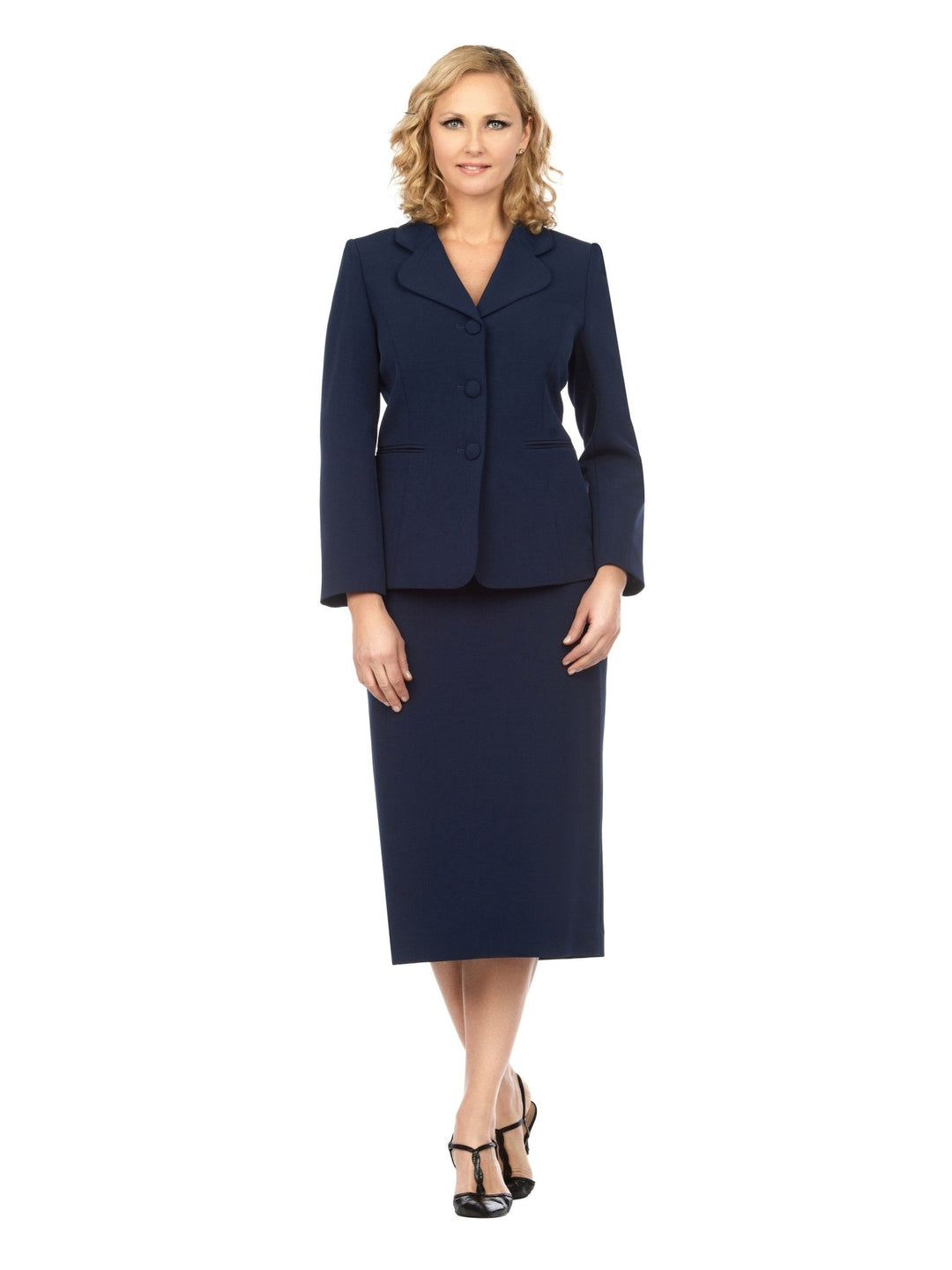 2pc Vintage Lapel 3-button Skirt Suit - Especially Yours