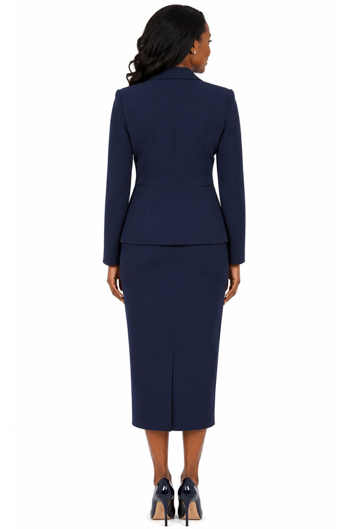 2pc Vintage Lapel 3-button Skirt Suit