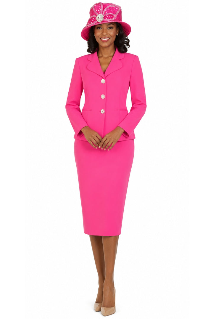 2pc Vintage Lapel 3-button Skirt Suit