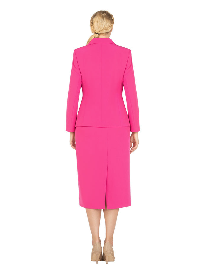 2pc Vintage Lapel 3-button Skirt Suit