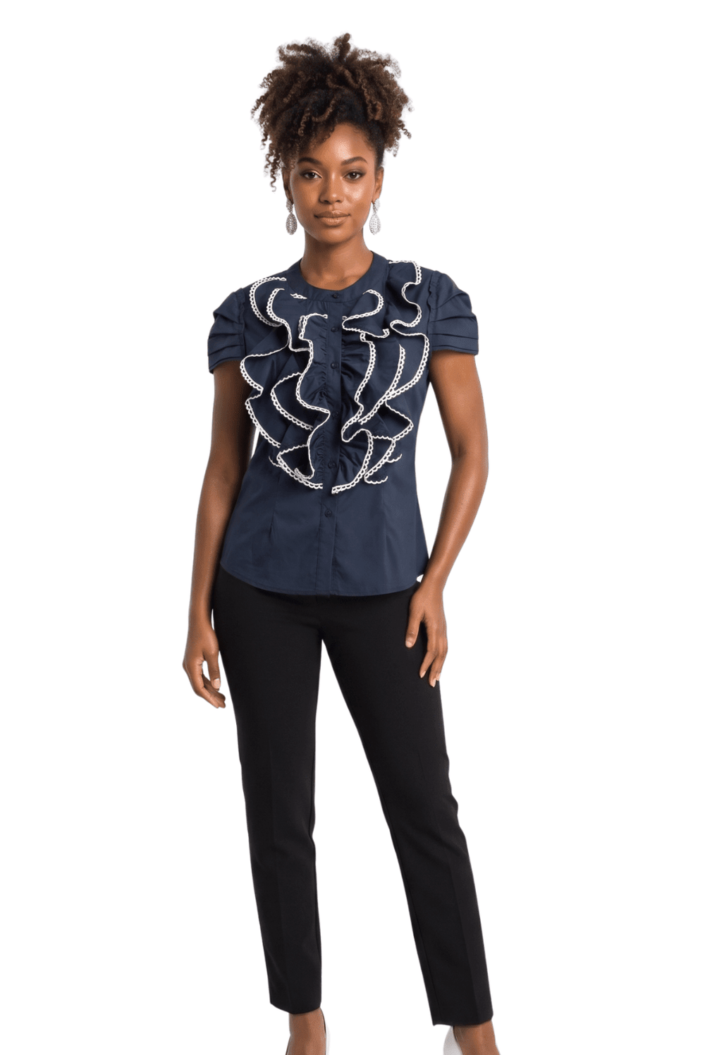 Beaded Ruffle Front Blouse by Lily & Taylor - Especially Yours