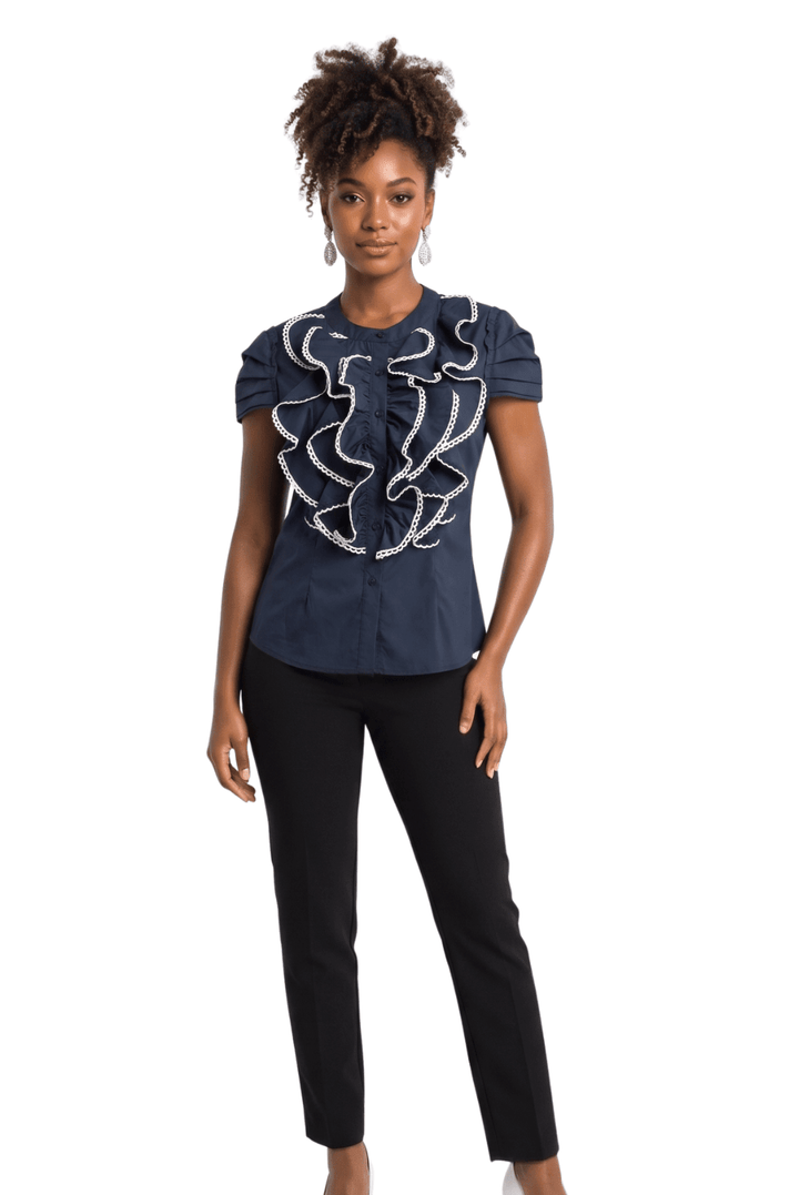 Beaded Ruffle Front Blouse by Lily & Taylor - Especially Yours