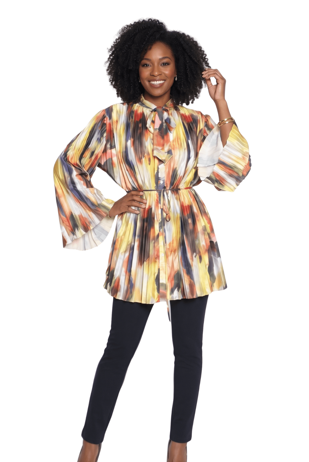 Abstract Print Pleated Tunic Top by Lily & Taylor - Especially Yours