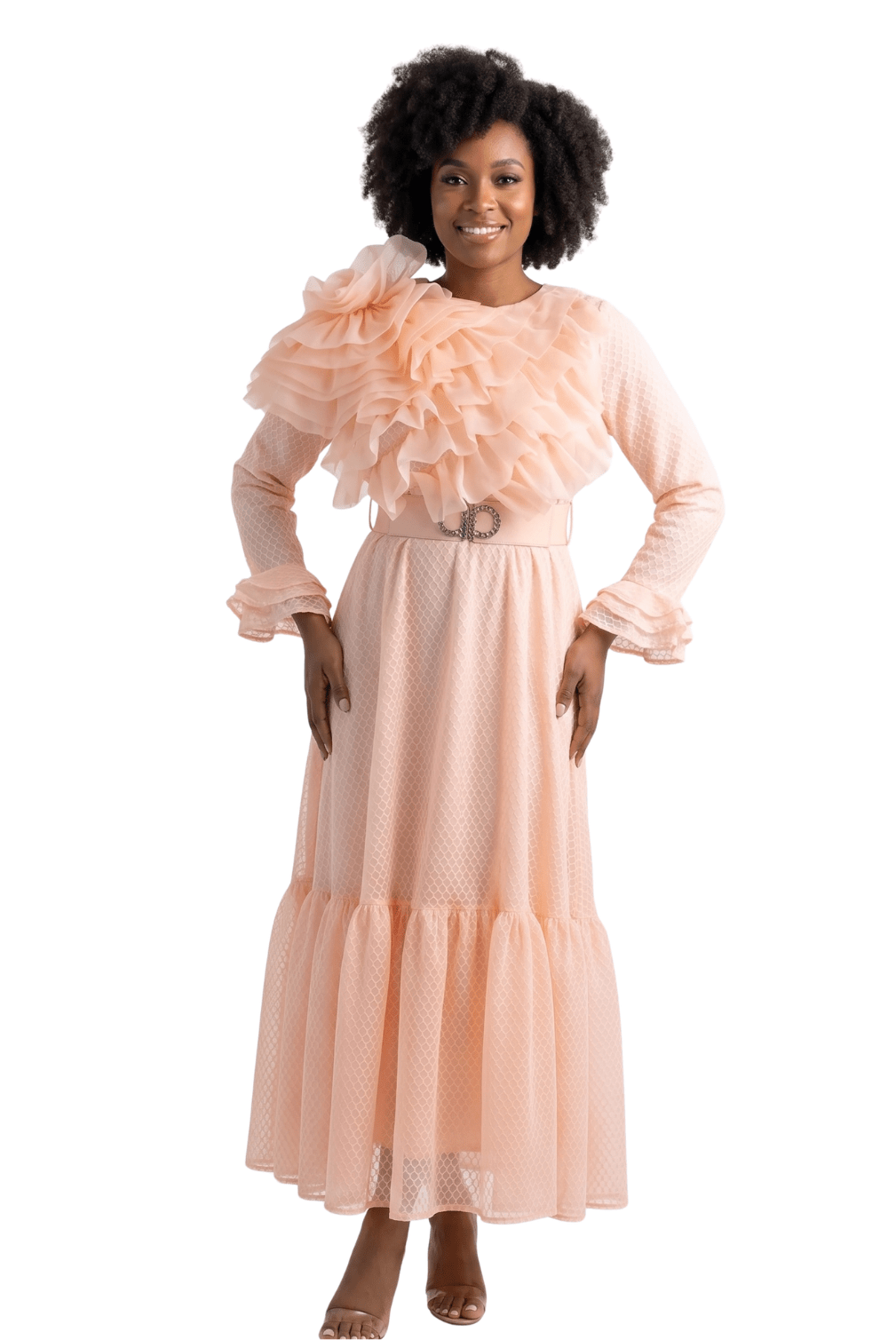 Ruffle Floral Maxi Dress by Divine Apparel - Especially Yours