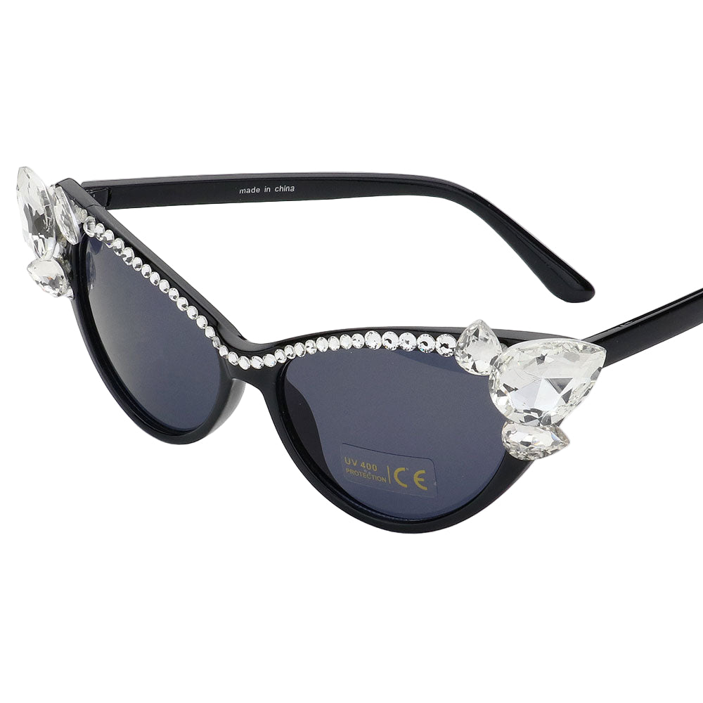 Crystal Embellished Cat Eye Sunglasses - Especially Yours