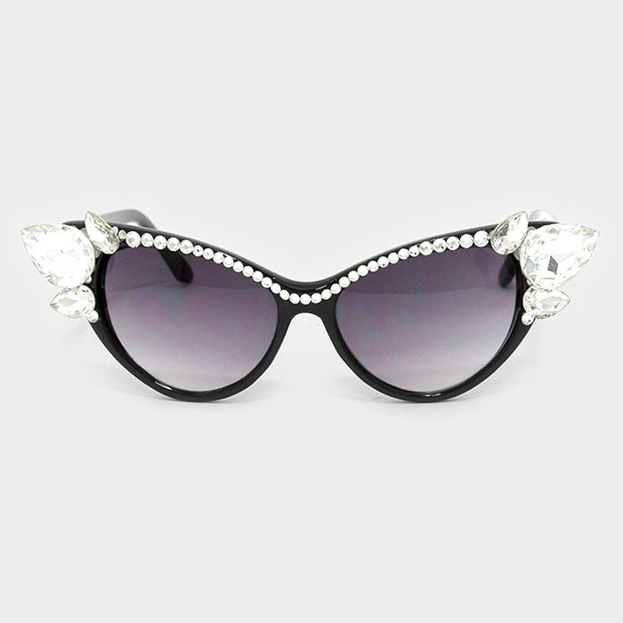 Crystal Embellished Cat Eye Sunglasses - Especially Yours