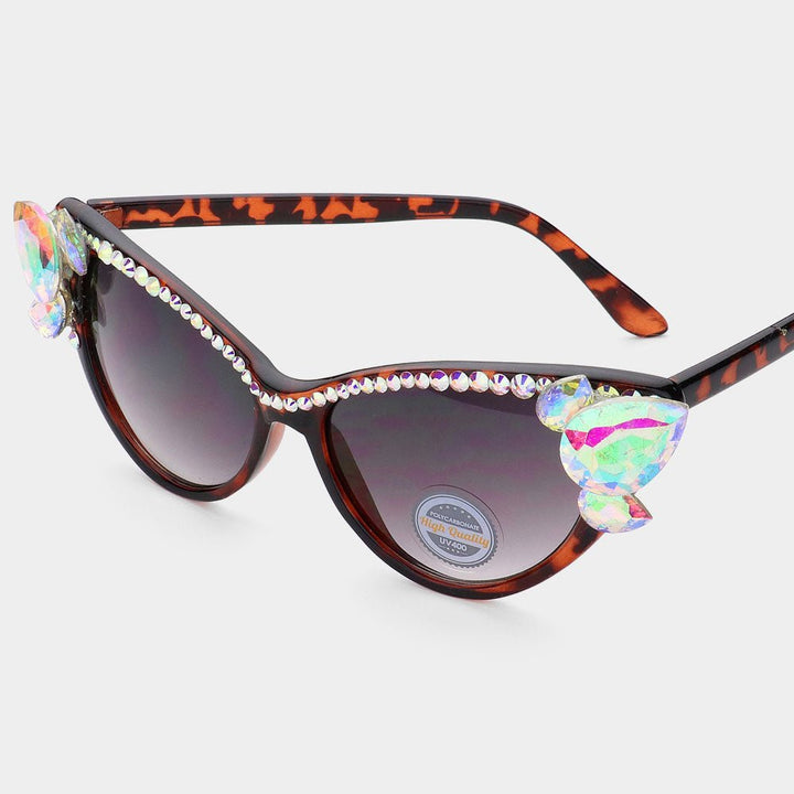 Crystal Embellished Cat Eye Sunglasses - Especially Yours