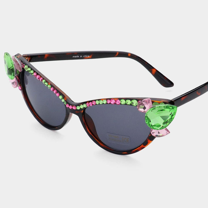 Crystal Embellished Cat Eye Sunglasses - Especially Yours