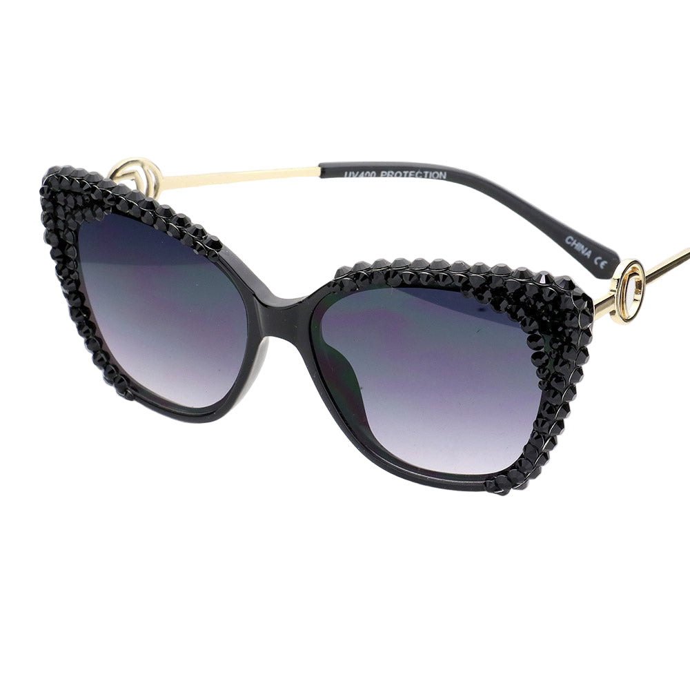 Crystal Embellished Detail Cat Eye Sunglasses - Especially Yours