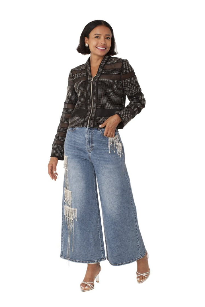 Mesh Rhinestones Jacket - 82524 - Especially Yours